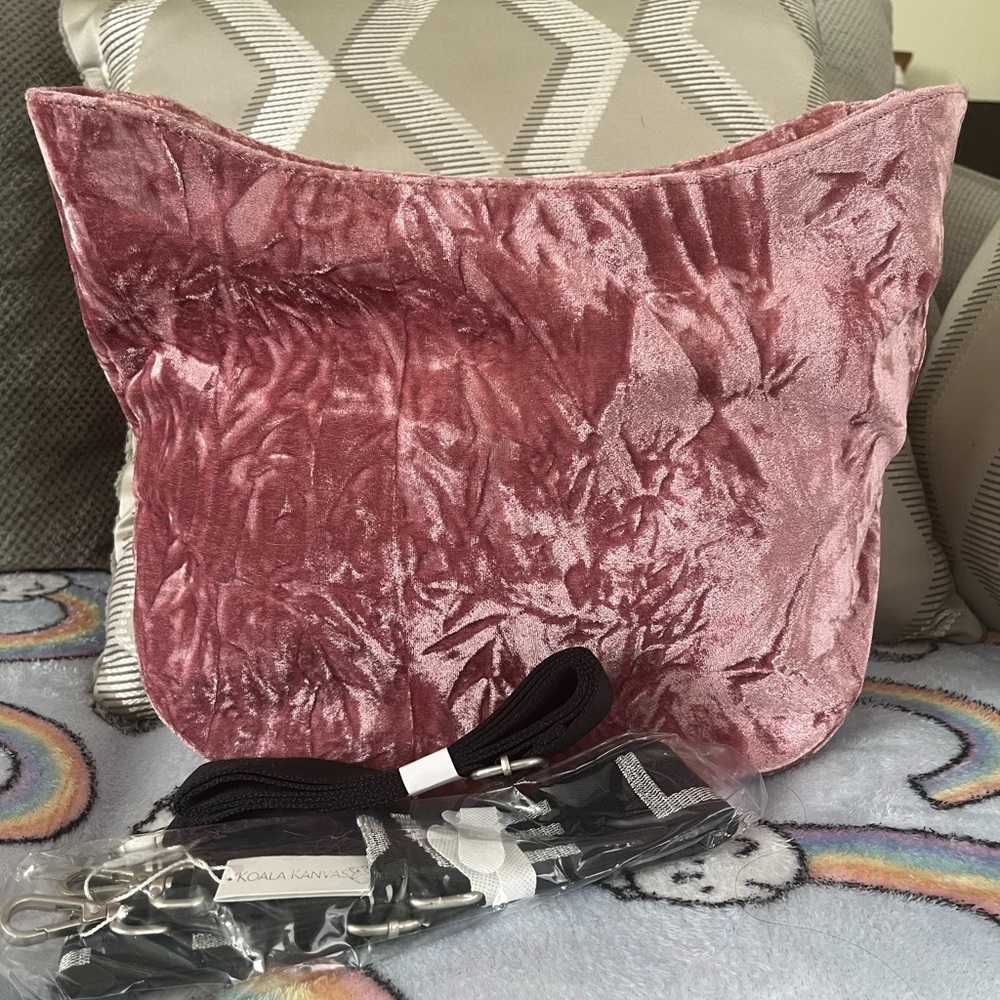 Pink suede handbag